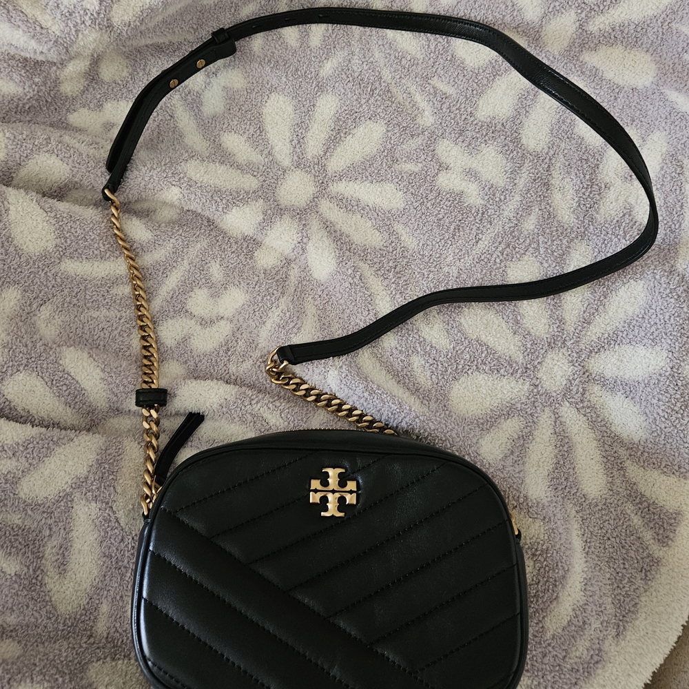Tory Burch Black Crossbody with Gold Chain Accent